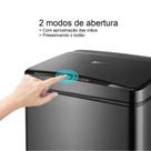 Lixeira Automática Retangular 50 Litros com Sensor em Aço - Preta