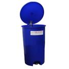 Lixeira Azul de 100 Litros com Pedal em Aço Galvanizado