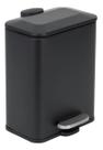 Lixeira Banheiro 5l Preta Metal Retangular 29x14cm Pedal