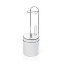 Lixeira Banheiro Branca Suporte Papel Higiênico Inox Premium