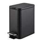 Lixeira Banheiro e Cozinha Retangular 5,0L Preta em Aço Carbono com Pedal Balde Frame 3064/103 Brinox