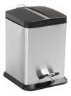 Lixeira Banheiro Em Inox Jaspe 6 Litros Quadrada Com Tampa Escritório Home Office Cozinha Com Pedal
