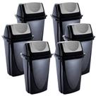 Lixeira basculante 14 litros preta com 6 unidades Plasutil ref.3486