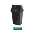 Lixeira Basculante 30 Litros Preta Fortcom