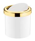 Lixeira basculante 5 litros - branco/dourado