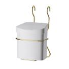 Lixeira Branca 2,5L Com Suporte Dourado Para Barra Parede Cozinha - 2409DD Future