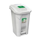 Lixeira Branca C/ Roda e Pedal Tampa Click 120L Arqplast