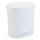 Lixeira Branca Cozinha Rattan 6L Com Pedal