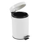 Lixeira Branca Vintage 5 Litros Inox Com Pedal Cesto de Lixo