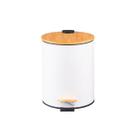 Lixeira c/ pedal e tampa de bambu soft 5l branco