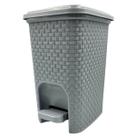 Lixeira C/ Pedal Plástico Preto Cinza Cozinha 7 Litros 1 UN