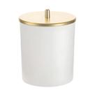 Lixeira Cesto de Lixo 5 Litros Com Tampa Banheiro Cozinha Escritório Branco e Dourado