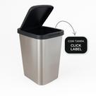 Lixeira Cesto de Lixo 9L Metalizada Estilo Inox Cinza Prata Retangular Tampa Click Manual p/ Cozinha Pia Banheiro Escritório Dia das Mães Lixeira Cesto de Lixo 9L Metalizada Estilo Inox Cinza Prata Retangular Tampa Click Manual p/ Cozinha Pia Banheiro Escritório Dia das Mães