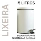 Lixeira Cesto de Lixo Redonda em Aço Inox com Pedal 5 Litros com Balde Removível para Cozinha Banheiro