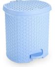 Lixeira Cesto Lixo Cozinha Banheiro Pedal 6 L Rattan Azul