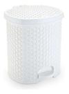 Lixeira Cesto Lixo Cozinha Banheiro Pedal 6 L Rattan Branco
