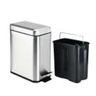 Lixeira Cesto Lixo Slim Inox Com pedal Para Banheiro 5 Litros