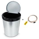 Lixeira Click Label Estampa Inox Redonda 10 Litros + Brinde Lixeira Click Label Estampa Inox Redonda 10 Litros + Brinde