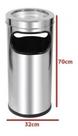 Lixeira Com Cinzeiro Para Área De Fumante/fumódromo- Inox