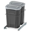 Lixeira com Corrediças Telescópicas Deslizantes Preto Dupla 15L para Cozinha Dimec Lixeira com Corrediças Telescópicas Deslizantes Preto Dupla 15L para Cozinha Dimec