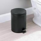 Lixeira com Pedal 5L Aço Inox Preta Fosca