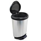 Lixeira com Pedal Borda Trava Saco Label Inox 45 Litros Arqplast
