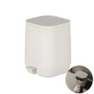 Lixeira Com Pedal Cesto De Lixo 6 Litros Banheiro Bege - Aura LX400BGF Ou