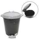 Lixeira com pedal de plastico redonda com tampa preta 7l - PLASMOTTA Lixeira com pedal de plastico redonda com tampa preta 7l - PLASMOTTA