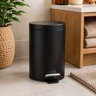 Lixeira com Pedal e Tampa 5 Litros Preta Cesto de Lixo Banheiro Cozinha Escritório Abertura Prática Resistente Durável Lixeira com Pedal e Tampa 5 Litros Preta Cesto de Lixo Banheiro Cozinha Escritório Abertura Prática Resistente Durável