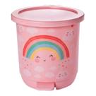 Lixeira Com Pedal E Tampa Arco-Íris 6,5 Litros Lixo Pequeno Infantil Rosa Bebê Banheiro Casa