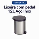 Lixeira Com Pedal New 12l Tramontina Aço Inox 430 Polido
