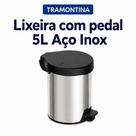 Lixeira Com Pedal New 12l Tramontina Aço Inox 430 Polido