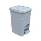 Lixeira com Pedal Rattan 7 Litros Cinza Arqplast Lixeira Resistente Cozinha Banheiro Escritorio