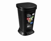 Lixeira com Pedal Square 5 L Preto Coza