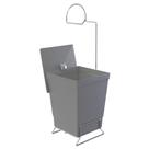 Lixeira com Suporte para Papel Higiênico em Aço Cinza 59cm x 20cm - Stolf