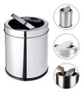 Lixeira Com Tampa Basculante Aço Inox 3 Litros Cesto Lixo