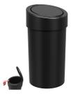 Lixeira Coza Press Click 9 Litros Preta Tampa Automática Esconde Sacola Ideal Para Cozinha e Banheiro Moderna