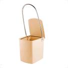 Lixeira cris metal bege com alca longa cromada