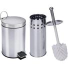 Lixeira de Aço Inox 3 Litros com Escova Sanitária