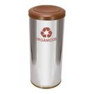 Lixeira De Aço Inox 30l Com Tampa Plastica Meia Esfera Marrom