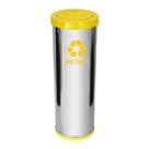 Lixeira De Aço Inox 50l Com Tampa Plastica Meia Esfera Amarelo