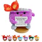 Lixeira de apoio emocional feita à mão, presente de brinquedo de crochê de apoio emocional positivo, boneca de apoio emocional, pelúcia, adulto, colega de trabalho com cartão