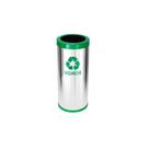 Lixeira de Inox com Aro Verde 30 litros