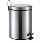 Lixeira De Inox Pedal 8 Litros Lixo Banheiro Escritório Cor Inox