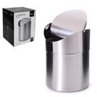 Lixeira De Mesa Redonda De Inox Com Tampa Basculante Swing 1,5L 16,5x12cm De Ø