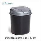 Lixeira de Pia Preto/ Prata Giotto 054pr