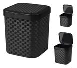 Lixeira de Pia Rattan com Tampa Preta 05 Litros Arqplast Lixeira de Pia Rattan com Tampa Preta 05 Litros Arqplast