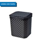 Lixeira de Pia Rattan Com Tampa Preta Lixo Pequeno Para Cozinha Lixeira de Pia Rattan Com Tampa Preta Lixo Pequeno Para Cozinha