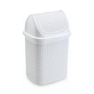 Lixeira De Pia Tampa Basculante Rattan Plastico Branco 4,5l Lixeira De Pia Tampa Basculante Rattan Plastico Branco 4,5l