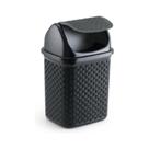 Lixeira De Pia Tampa Basculante Rattan Plastico Preto 4,5l Lixeira De Pia Tampa Basculante Rattan Plastico Preto 4,5l